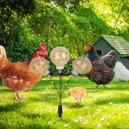 2 Pack Chicken Peck Toy Slow Feed Release Toy Chicken Feeder Ball Swing Feeder Pecking Toy for Hens Chicken Birds Parrots