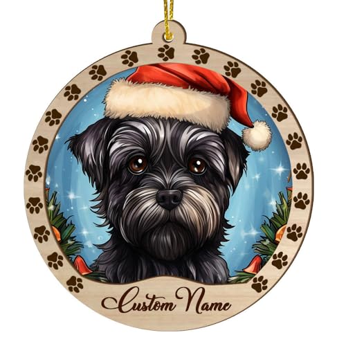 Personalized Affenpinscher Ornament, Affenpinscher Christmas Ornament, Custom Name Affenpinscher Dog Suncatcher for Christmas Tree - color: Affenpinscher
