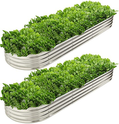 9' x 3' Metal Oval Raised Garden Bed Planter (2 PK)