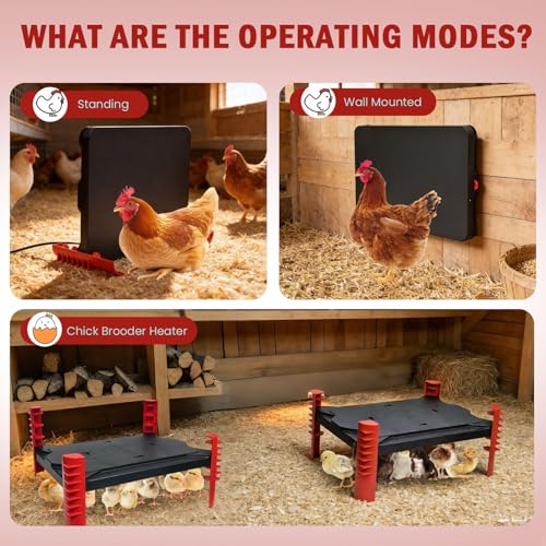 200W Chick Brooder Heater Plate, 2-in-1 Adjustable Radiant Brooder Plate for Chicks & Poultry, Smart Thermostat, 16"x12", Safe & Energy Saving, Ideal for Brooders & Small Chicken Coops