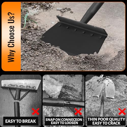 Garden Flat Shovel Scraper, Multifunctional Garden Cleaning Shovel with 59 Inch Long Handle, Heavy Duty Outdoor Floor Scraper for Weed Cleaning,Trenching,Edging and Removing Snow,Ice,Weeds,Dirty,Moss - style: Black Shovel