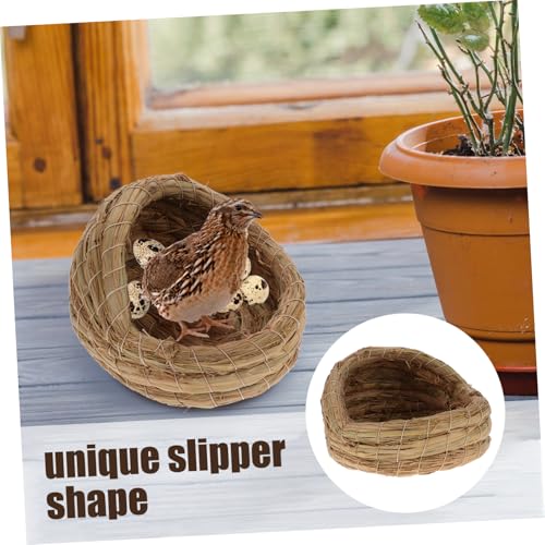 2pcs Chicken Nesting Boxes Straw Woven Bed Coop Pad for Hens Natural Pet House Laying Nest for Chicks