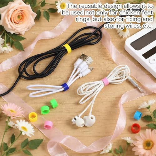 ElevateTech 200PCS 8mm Coturnix Quail Leg Bands Chicken Identification Band Bands Chicken Leg Band Rings Clip-On Round Tags Poultry IdentificationBand