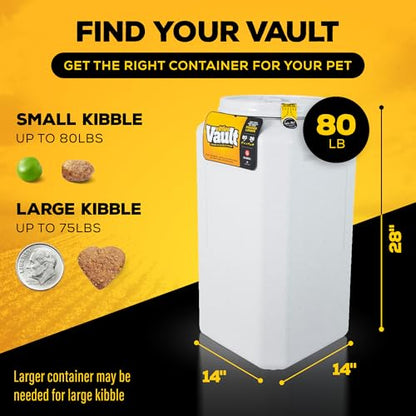 Gamma2 Vittles Vault Pet Food Storage Containers - Sealed Dog and Cat Food Storage Container, Fits up to 80lbs, Made in the USA - [14" L x 28" H] - size: 80 Pounds