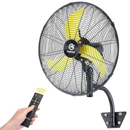 FUGOO 20" Eco BLDC Motor Powerful Airflow Quiet Industrial Outdoor Wall Fan | Waterproof, 5000 CFM, 50%+ Energy Savings, Oscillating, Remote Control for Patios Garage Workshop - size: 20 inch-Quiet-Energy Efficient