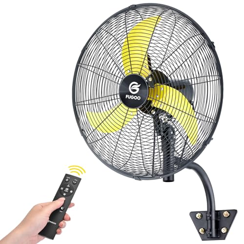 FUGOO 20" Eco BLDC Motor Powerful Airflow Quiet Industrial Outdoor Wall Fan | Waterproof, 5000 CFM, 50%+ Energy Savings, Oscillating, Remote Control for Patios Garage Workshop - size: 20 inch-Quiet-Energy Efficient