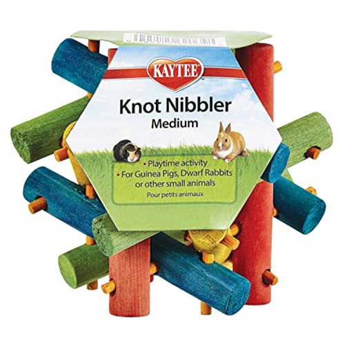 Kaytee Knot Nibbler Chew Toy for Pet Guinea Pigs, Dwarf Rabbits and Other Small Animals, Medium - color: Multi-Color, size: 3.5 Inches x 4 Inches x 3.5 Inches