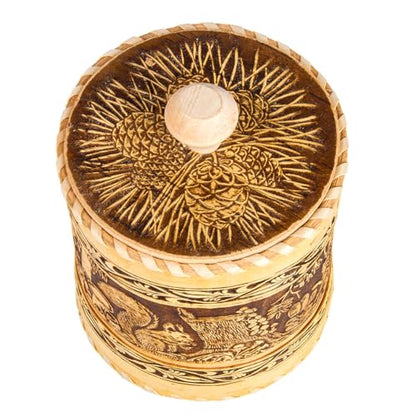 STP GOODS Birch Bark Container | Storage Container, Kitchen Container - color: Squirrels