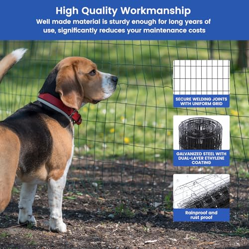 2×3in 36''×50' Welded Wire Mesh, Chicken Wire Mesh Metal Garden Plant Fencing, Black PVC Coated Raised Garden Bed Plant Supports Poultry Netting, Welded Fence Rabbit Cage - size: 2x3in 36inx50ft