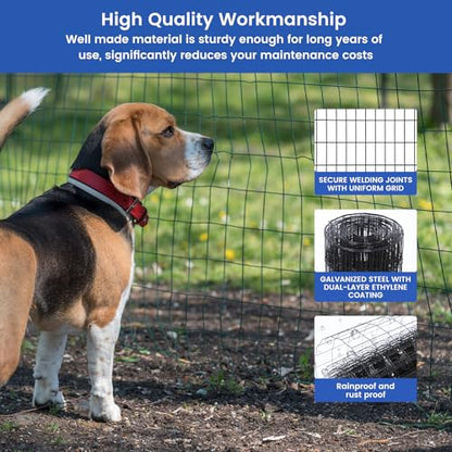 2×3in 36''×50' Welded Wire Mesh, Chicken Wire Mesh Metal Garden Plant Fencing, Black PVC Coated Raised Garden Bed Plant Supports Poultry Netting, Welded Fence Rabbit Cage - size: 2x3in 36inx50ft