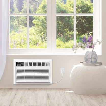 Whirlpool 10,000 BTU Through the Wall Air Conditioner, 115V, Cools up to 450 Sq. Ft. for Living Room, Bedroom, Kitchen with Dehumidifier and Remote Control, White - size: 10,000 BTU