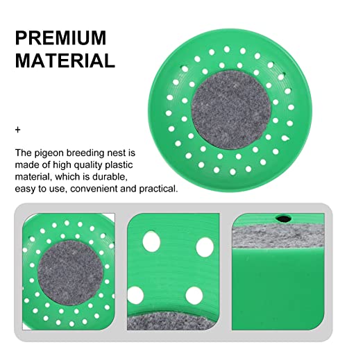SHINEOFI Pigeon Nest Equipment 4-Pack Plastic Breeding Bowls with Non-Slip Mats for Pigeon Coop Bird Breeding House Suitable for Small Birds and Quails 8.86X8.86X1.97 Inches
