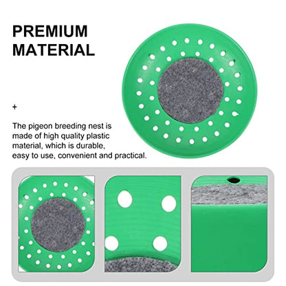 SHINEOFI Pigeon Nest Equipment 4-Pack Plastic Breeding Bowls with Non-Slip Mats for Pigeon Coop Bird Breeding House Suitable for Small Birds and Quails 8.86X8.86X1.97 Inches