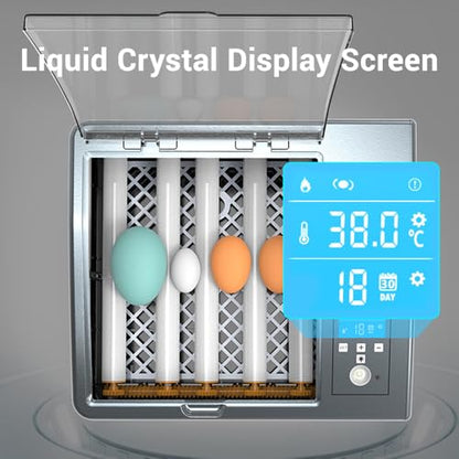 Egg Incubators for Hatching Eggs, Chicken Incubator for Eggs with Automatic Egg Turning and Humidity Control, for Hatching Chickens, Quails, Ducks, Geese，Parrots
