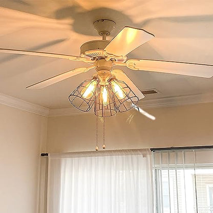 Premium Ceiling Fans Light Covers, Industrial Style Replacement Lamp Guard, Perfect Ceiling Fan Replacement Accessories Shade, with Standard 2-1/8" Fitter Size, 6.9" high x 5.1" Diameter, Pack of 4 - color: 4-pack-black