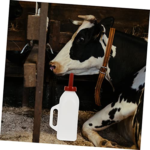 2L Calf Nursing Bottle Replaceable Rubber Nipple Sturdy Thick Plastic Feeding Bottle for Young Livestock and Poultry