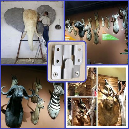 French Cleat Hanger Kit- 6 Sets Picture Hanging Jig with Screws,Bird House Bird Feeder Hanger For Outside,Art Gallery Wall Flush Mount Heavy Duty Picture Hanging Hanger ,Stainless Steel Shelf Brackets - color: Silver