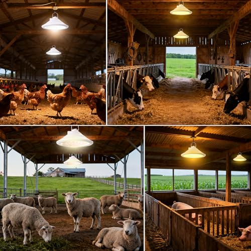 Solar Chicken Coop Light with Timer | Three-Color Dimmable LED, IP66 Waterproof Hanging Ceiling Pendant Light Suitable for Poultry Farms,Coops,Patio,Camping,Garage etc(2pcs) - color: white 2pcs