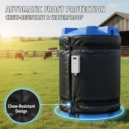 Automatic Water Trough De-Icer | Waterproof & Chew-Proof Heating Blanket | Prevents Freezing for Stock Tanks & Buckets | Adjustable Temperature Control (275/230/1000) - color: 15/12/55
