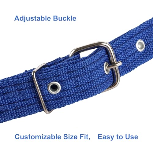 Newborn Calf Halter (110-330 lbs) | 4-Layer Reinforced Canvas Adjustable Livestock Lead Rope | Heavy-Duty Training Halter for Weaning Calves, Miniature Cows, Foals & Goats (Blue)