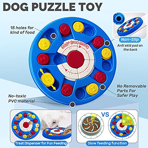 Joansan Dog Puzzle Toy, Interactive Dog Game, Mentally Stimulating Treat Dispenser for Large Dogs, Food Grade Material, Sequential Skills, Portable - color: Higher Level-Navy A