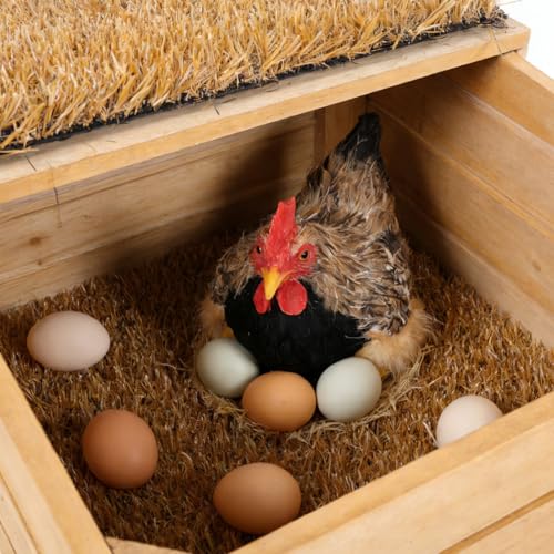 DECHOUS 6 Pack Chicken Nesting Pads Washable 12 Inch Reusable Artificial Grass Nesting Box Liners for Coop Laying Boxes, Poultry Chicken Bedding Mat