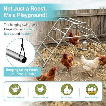 Large Chicken Perch for Coop, Roosting Bar for Hen Stand,Funny Chicken Toy for Chicken Coop Accessories