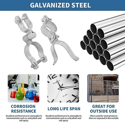 1-3/8" x 2-3/8" Chain Link Gate Hinge Kit,Galvanized Steel Fence Gate Hinge, 2-3/8 "Male Gate Post Hinges(2 Pcs), 1-3/8" Female Gate Frame Hinges(2 Pcs)