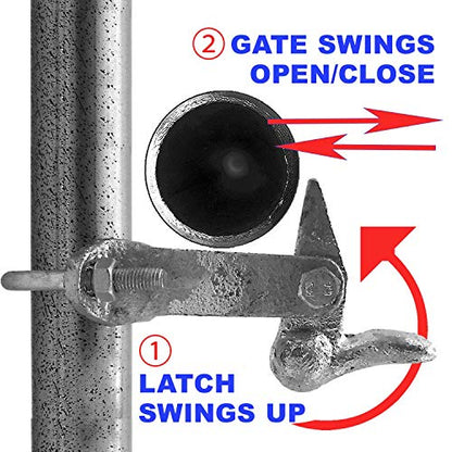 Chain Link Fence GATE HOLD BACK: Duck Bill Gate Holdback (1-5/8" to 2-3/8"). Holds The gate open for You while You work!