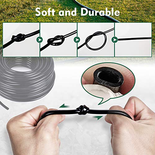 Bonviee 50ft 1/4" Drip Irrigation Tubing – Flexible, Durable Hose, Compatible with 1/4 inch Barbed Tee, Micro-Emitters & Misters, Easy Install for Home Garden Repair - size: 1/4"-50FT