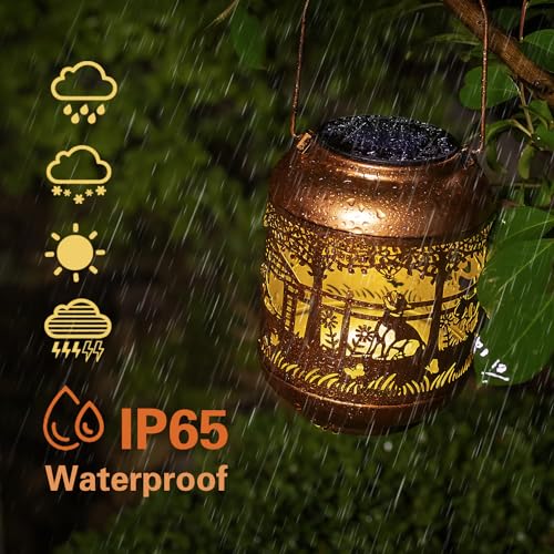 French Bulldog Solar Lanterns Outdoor Waterproof,Hanging Solar Lights French Bulldog Gifts for Women Men Metal LED Decorative Light for Yard,Patio,Lawn,Tabletop,Pathway,Landscape,Garden Decor - style: French Bulldog