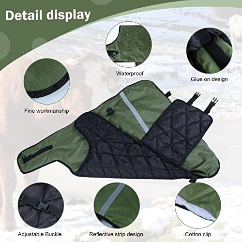 Goat Blankets for Winter Calf Blanket Thickened Warm Calf Clothing Calf Warm Artifact Calf Cold Clothing Calf Keep Warm Clothing Horse Blanket for Cattle Calves Goats Foals Donkeys（Green 1 Pack）