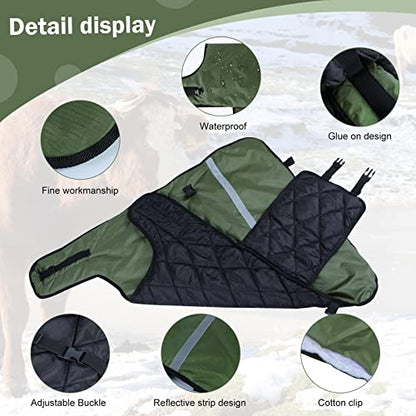 Goat Blankets for Winter Calf Blanket Thickened Warm Calf Clothing Calf Warm Artifact Calf Cold Clothing Calf Keep Warm Clothing Horse Blanket for Cattle Calves Goats Foals Donkeys（Green 1 Pack）