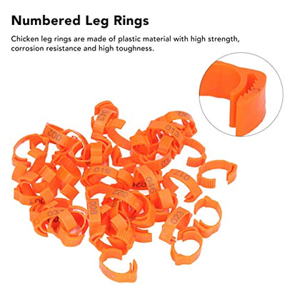 50PCS Pet Leg Rings Numbered Clip On Identification Bands, Reusable Bird Leg Rings for Chickens Ducks Pigeons Geese, Adjustable Plastic Leg Bands with Numbers 1-50 for Easy Anima