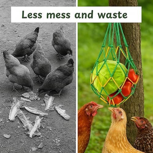 Chicken Hanging Feeder Enrichment Toys and Pecking Block, Beak Grinding Calcium Stone With Bells, Chickens Pecking Toy, Boredom Busters For Chickens Enrichment Toys, Chicken Coop Accessories (Net Bag)