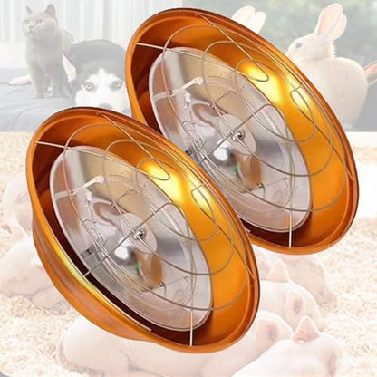 Poultry Heat Lamp for Chicks Puppies Piggy, 200-400W Heating Lamp Adjustable Thermostat, Winter Animal Heater, Energy Saving and Waterproof(Color:2PCS) - color: 2pcs