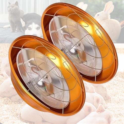 Poultry Heat Lamp for Chicks Puppies Piggy, 200-400W Heating Lamp Adjustable Thermostat, Winter Animal Heater, Energy Saving and Waterproof(Color:2PCS) - color: 2pcs