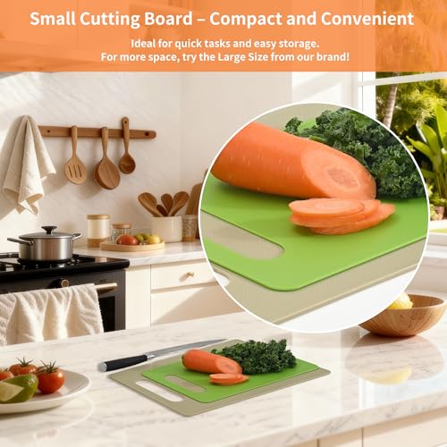 Luckyiren Kitchen Cutting Board Set of 6, Plastic Cutting Boards with Easy Grip Handle for Kitchen Cooking, Non Slip Cutting Mat Pad for Meat, Fruit, Vegetables, 12 Inch by 8 Inch - color: Green/Red/Yellow/White; 4-Pack