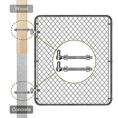 Insaga J Bolt Gate Hinge, 304 Stainless Steel Farm Gate Hinges, M12 x 6'' Gate Hinge Bolt 5/8'' for Chain Link Fence/Farm/Wooden Fence/Driveway, Supports up to 500lbs, 4pcs - color: M12-6''-4PCS