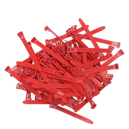 Chicken Leg Rings 1-100 Numbered | Reusable Poultry Identification Leg Bands for Ducks/Chicks/Pigeons/Goose | Sturdy PP Material Easy to Apply and Take Off (Red) - color: Red