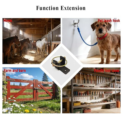 4 Pack Quick-Release Bucket Hooks, Heavy Duty Steel Bucket Holder Set for Horse Stalls, Barns & Livestock Feeding — Durable Wall-Mount Stable Accessories