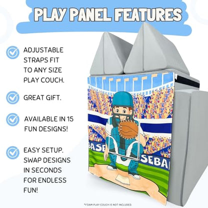 Couch Swag Play Panel for Childrens Foam Sofa Kids Couch (Baseball) - style: Baseball
