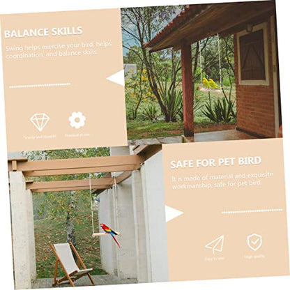 HANABASS 1Pc Parrot Swing Durable Bird Suspension Bridge for Birds Creative Activity Rack for Parakeets Cockatiels and Lovebirds for Play and Exercise