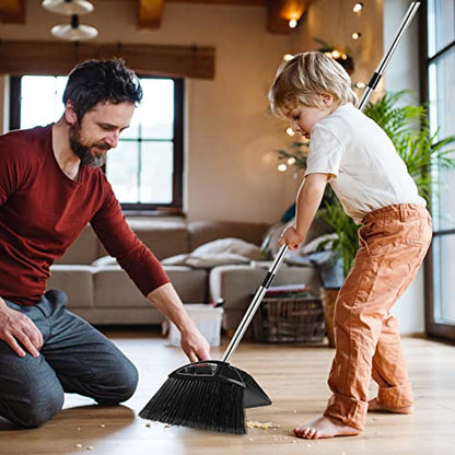 Heavy-Duty Metal Dust Pan-10”Wide Handheld Angled Dustpan with Grip Handle | Stainless Steel Dust Pan with Handle,Precision Edge for Small Debris,Black Hanging Dustpan for Home,Fireplace Ash,Wood Stove - size: dustpan 11.8inches