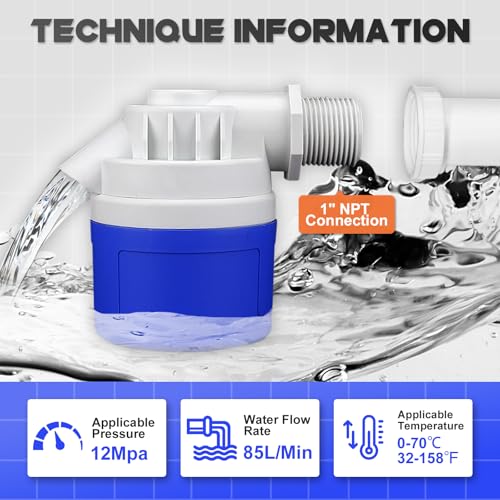 1" Side Inlet Water Float Valve, 1 Inch Big Flow Automatic Water Level Control Float Valve for Water Tank, Water Troughs, Pond, Pool, Livestock, Aquariums (1" Side Inlet) - color: 1" Side Inlet