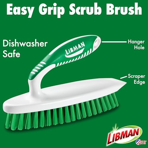 Libman Heavy Duty Scrub Brush Kit | Cleaning Brushes for Household Use | Tub Scrubber | Easy Grip Scrub Brush | Big Job Kitchen Brush | Dual Sided Tile & Grout Brush | 3 Different Brushes Included - style: Heavy Duty Scrub Brush Kit
