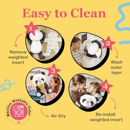 Lilly's Love Weighted Stuffed Animals for Adults & Kids — 5lb Calming Panda Plush for Anxiety, ADHD & Sensory | Machine Washable Weighted Stuffed Animal w/Removable Insert | Pete The Panda - color: Panda