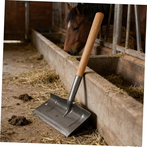 GALPADA Manual Poultry Cleaning Spade and Livestock Manure Removal Tool for Stable and Coop, 40cm Stall Waste Scraper Shovel for Agricultural and Livestock Use