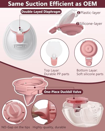 4PC Upgraded M9 Breast Pump Replacement Part, Including 4pcs Double-Layed Diaphragms for Momcozy Upgraded Mobile Flow | Upgraded M9,Breastfeeding Parts, Diaphragms, 4PC Red, Not Original Parts - size: Red 4pcs Diaphragms