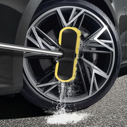 Car Wash Brush Head, 8'' Scrub Brush Attachment for Long Handle Extension Pole,Outdoor Broom and Scrubbing Brush for Cleaning Window, Wall, House Floor, Deck, Patio, Car
